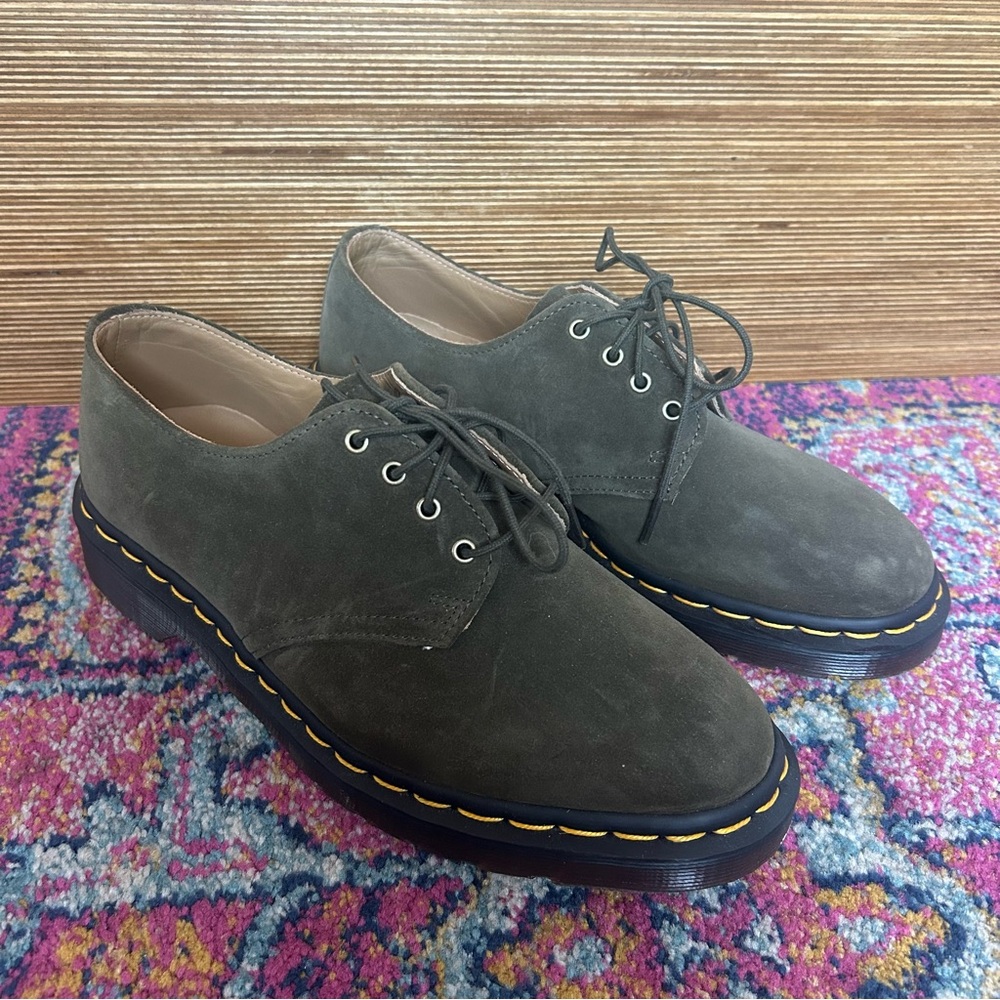 Dr. Martens Olive Green Suede Oxfords NWOT